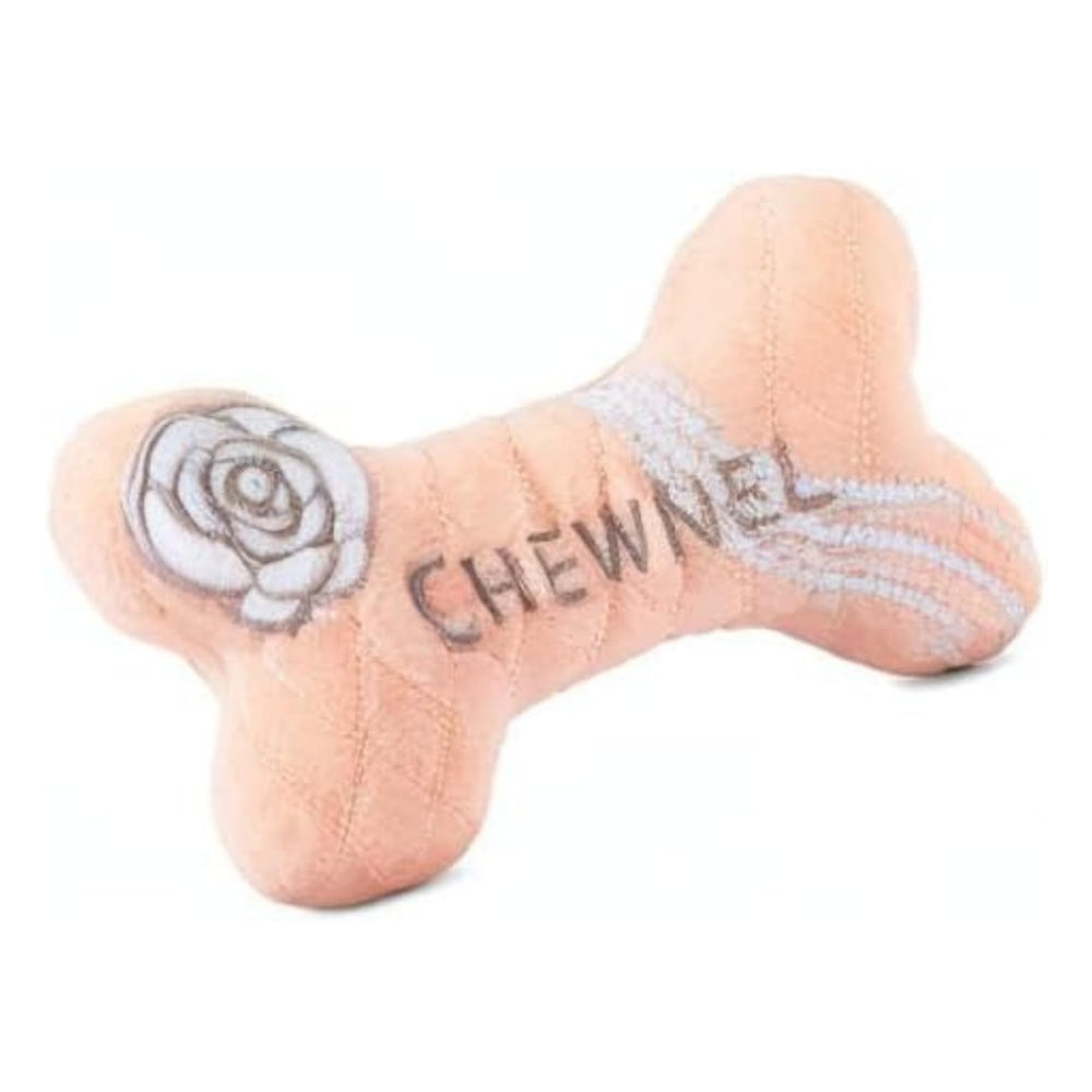 Dog Diggin Designs Chewnel Blush plush bone texture close-up, cozy fabric for gentle chewing
