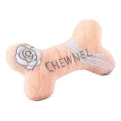 Dog Diggin Designs Chewnel Blush plush bone texture close-up, cozy fabric for gentle chewing