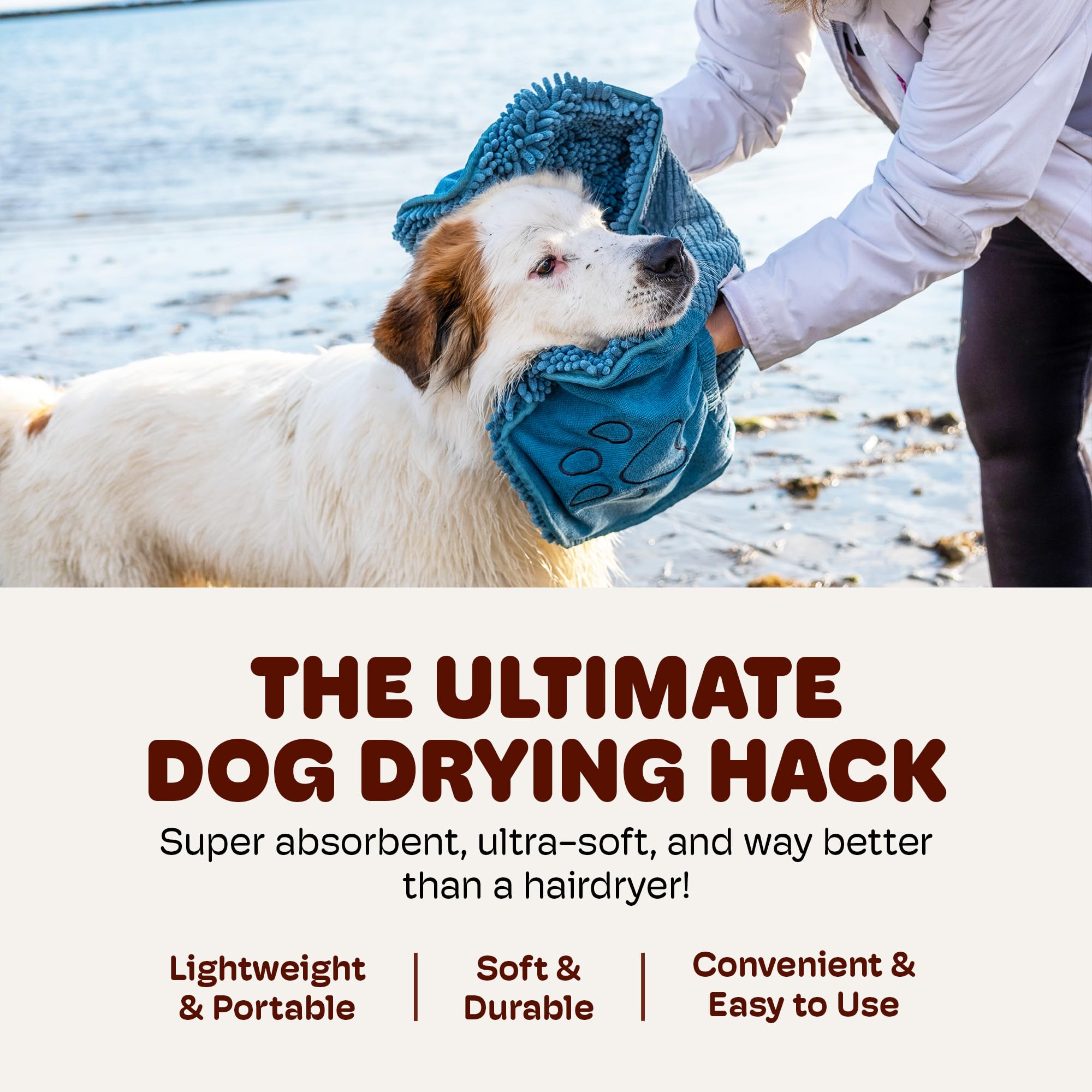 Dog Gone Smart Dirty Dog Shammy 31x13 inch size for full coverage.