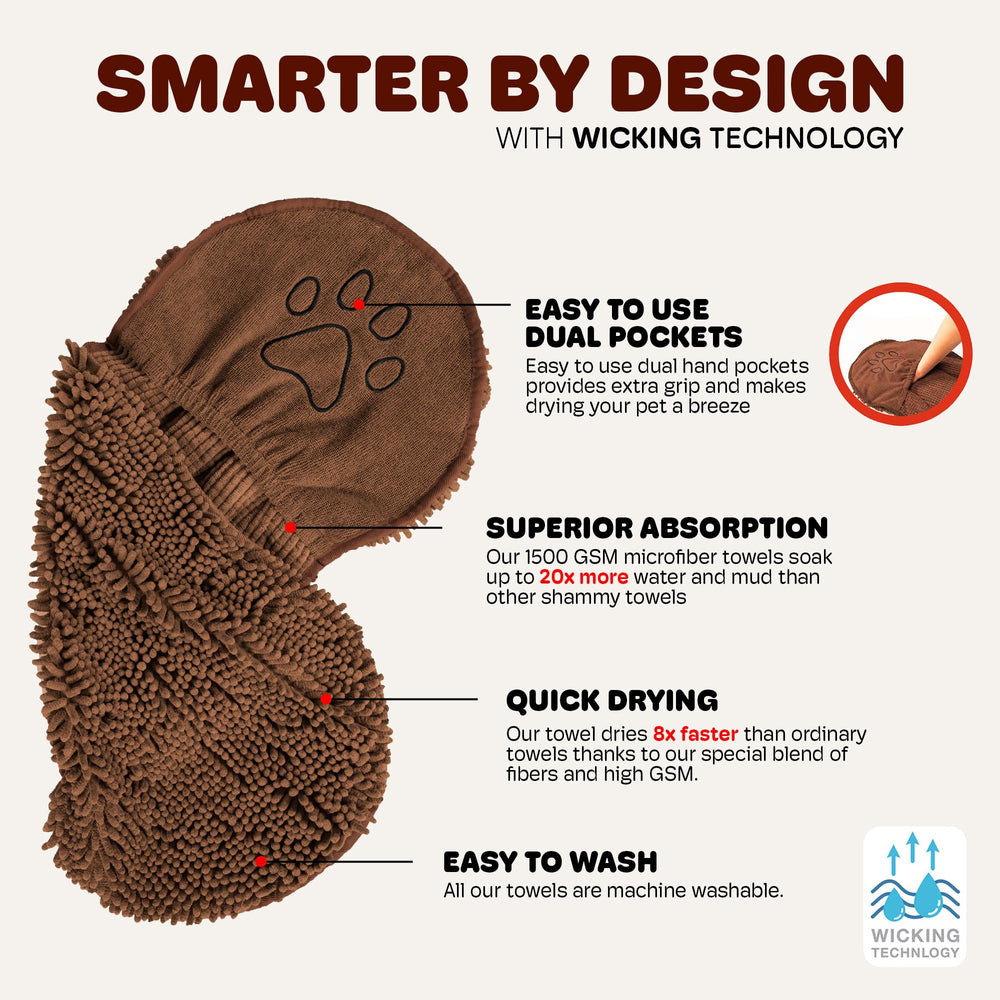 Dog Gone Smart Dirty Dog Shammy high absorbency 1500gsm towel for moisture pickup.