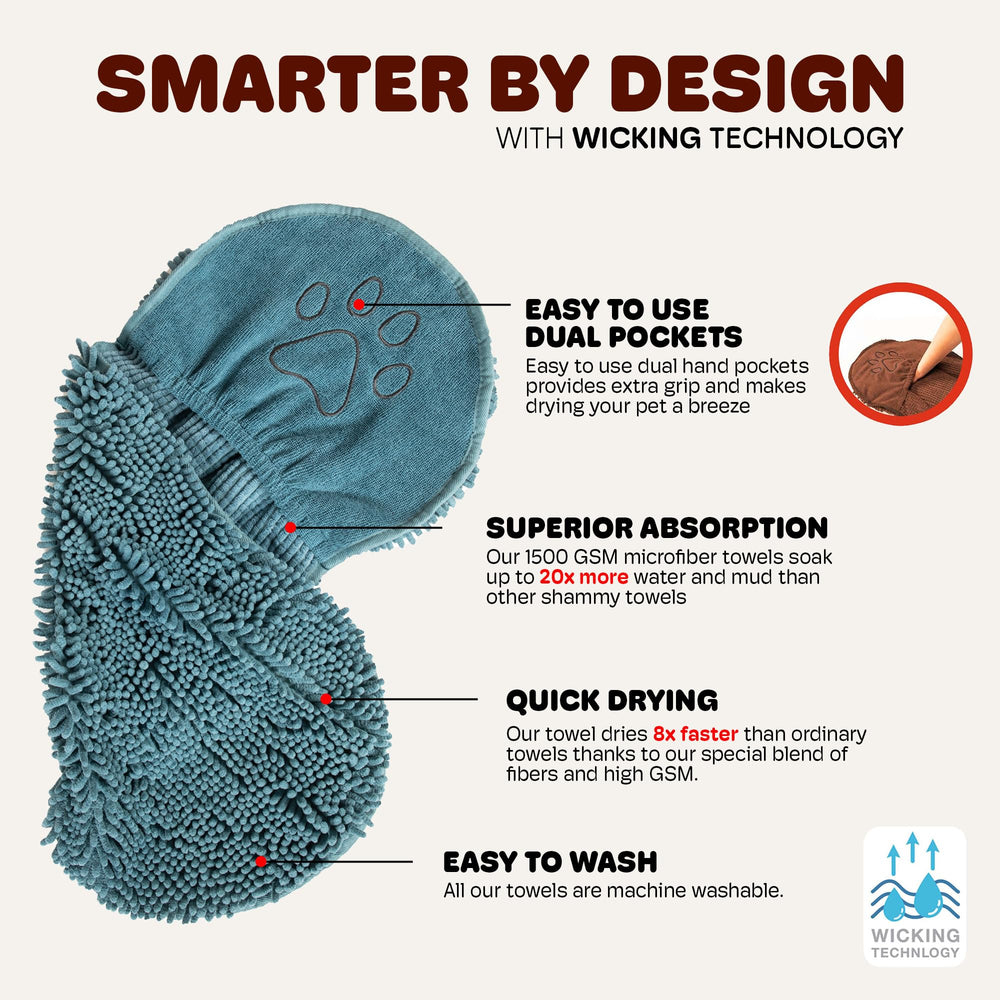 Dog Gone Smart Dirty Dog Shammy machine washable for easy cleanup.