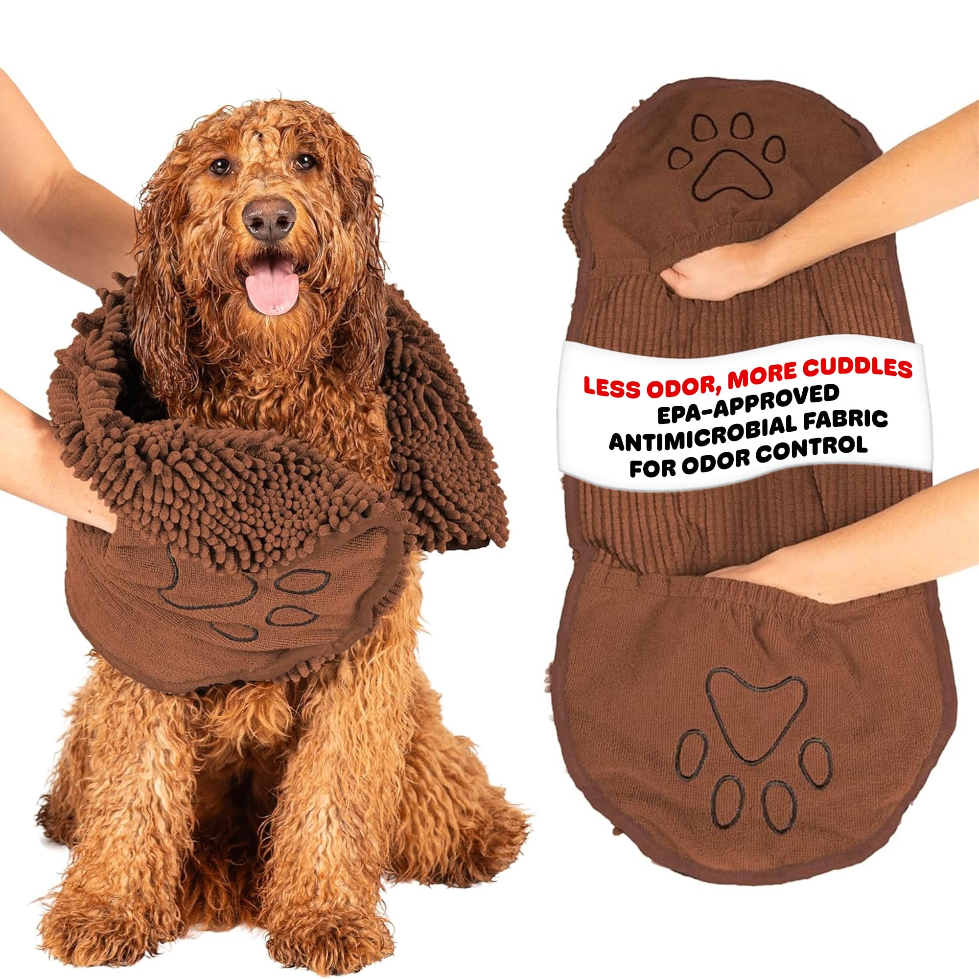 Dog Gone Smart Dirty Dog Shammy main towel surface for quick bath drying.