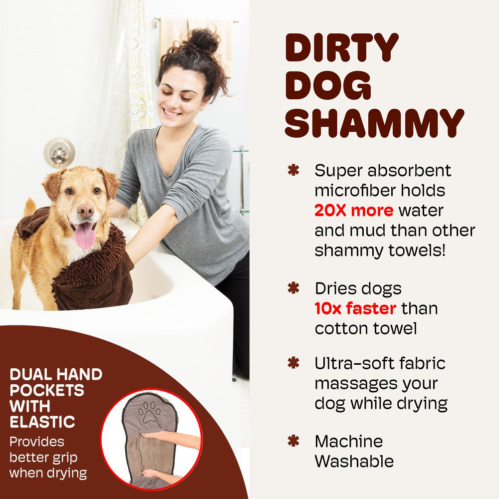Dog Gone Smart Dirty Dog Shammy soft plush microfiber gentle on fur and skin.