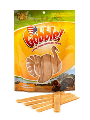 Dog Nip Gobble 6inch turkey tendon packaging showing USA-sourced single-ingredient chew