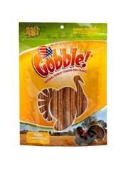 Dog Nip Gobble turkey tendon dog chewing for dental care.