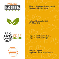 Dog Nip USA-made label highlights humanely sourced turkey.