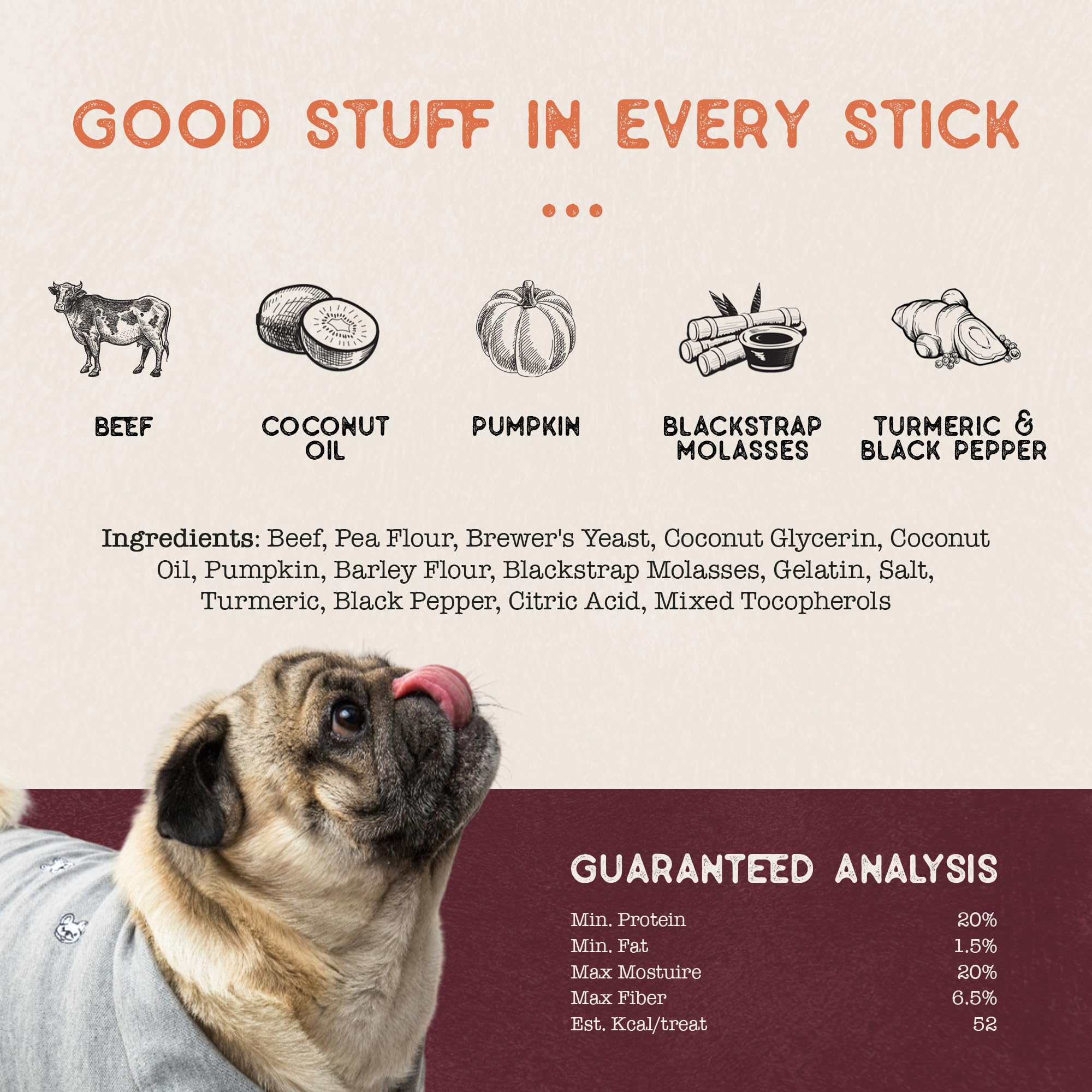 Dog Treat Naturals US-made label—proudly crafted in the United States.
