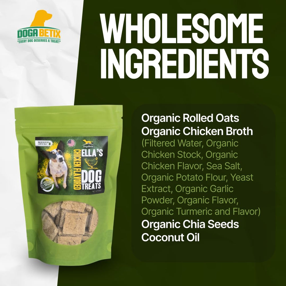 DogaBetix Ella's packaging shows organic ingredients and vet oversight.