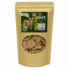 DogaBetix Ella’s diabetic dog treats bag front showcases a low-glycemic, vet-approved snack.