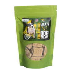 DogaBetix Ella's chicken treats front view—low glycemic formula for stable energy.