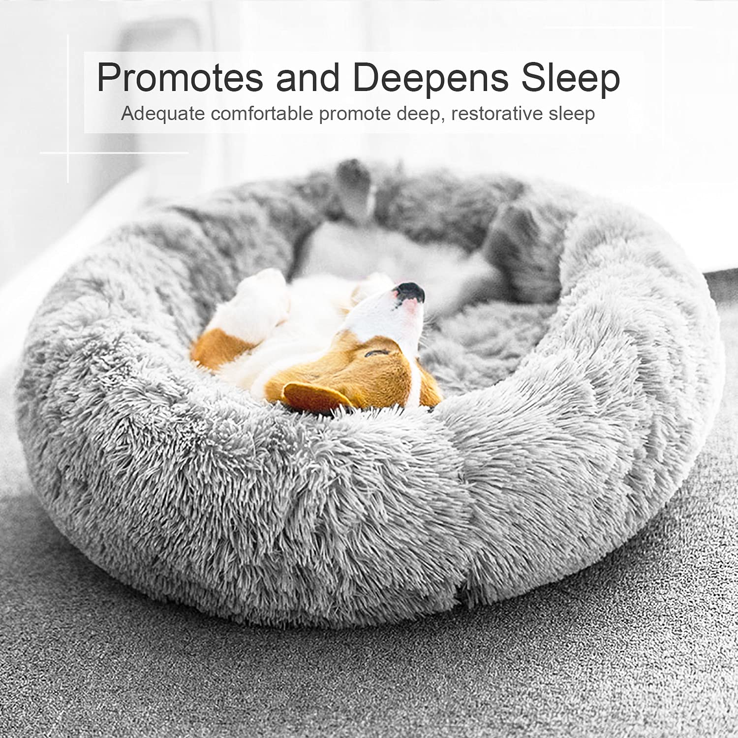 DogBaby Donut Bed bottom with non-slip grip stays in place on floors.
