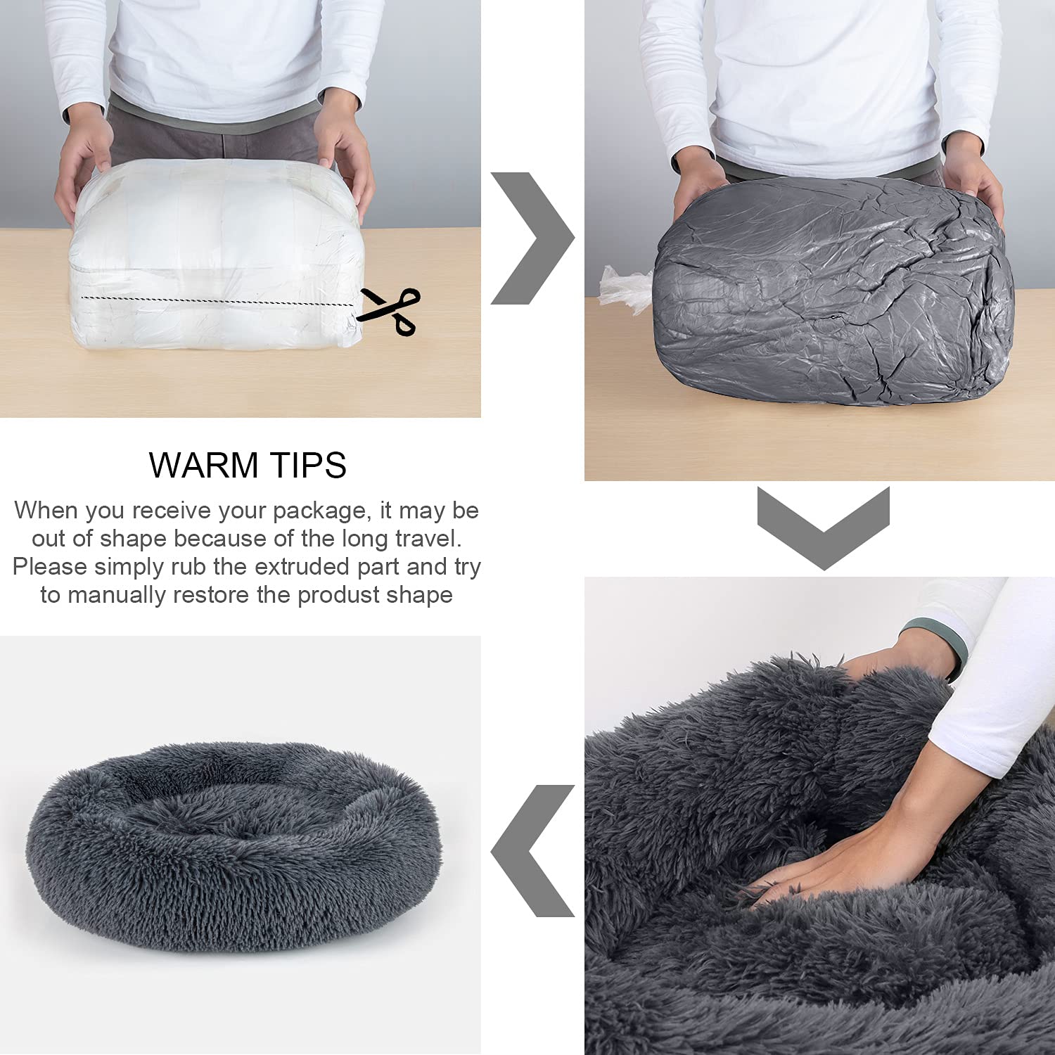 DogBaby Donut Bed placed on the floor ready for lounging.