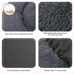 DogBaby Donut Bed raised edge supports head and security.