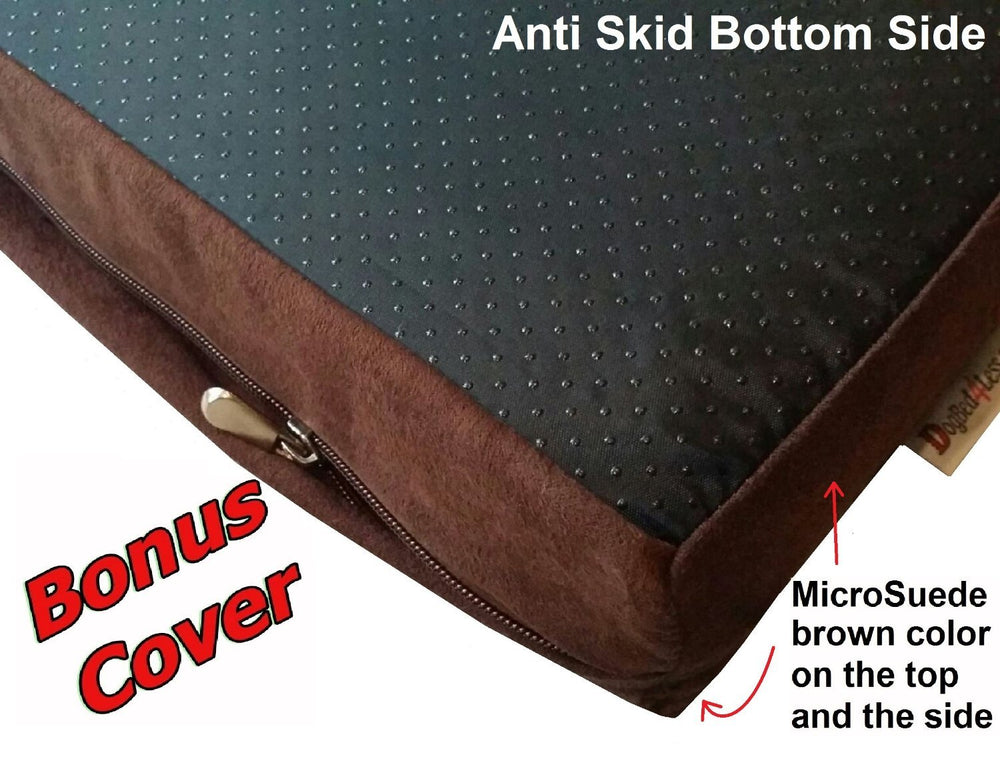 Dogbed4less gel memory foam pad delivers cooling comfort and steady support.