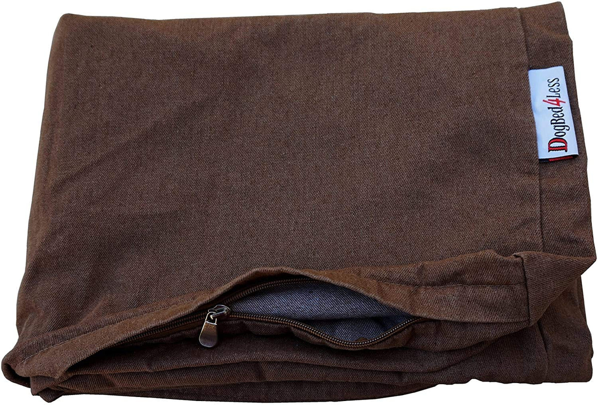 Dogbed4less denim replacement cover for small bed shows durable stitching and easy-care.