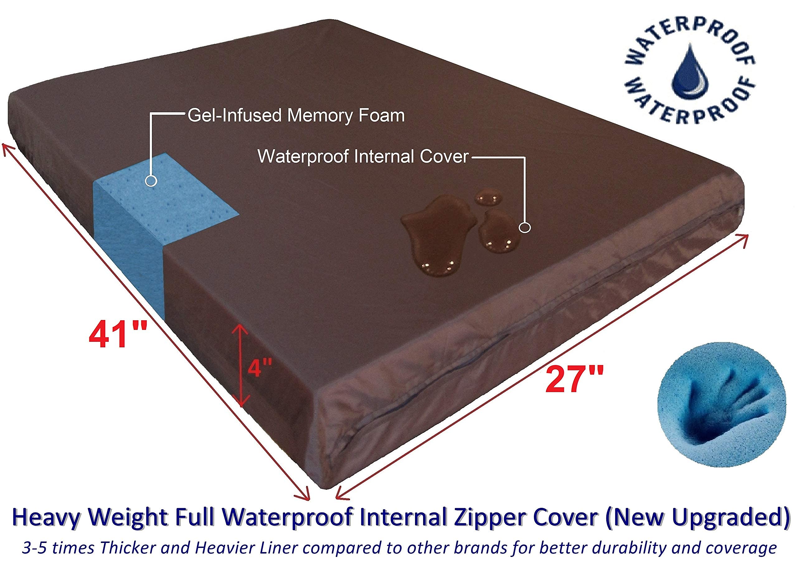 Waterproof inner case cover on Dogbed4less bed protecting foam