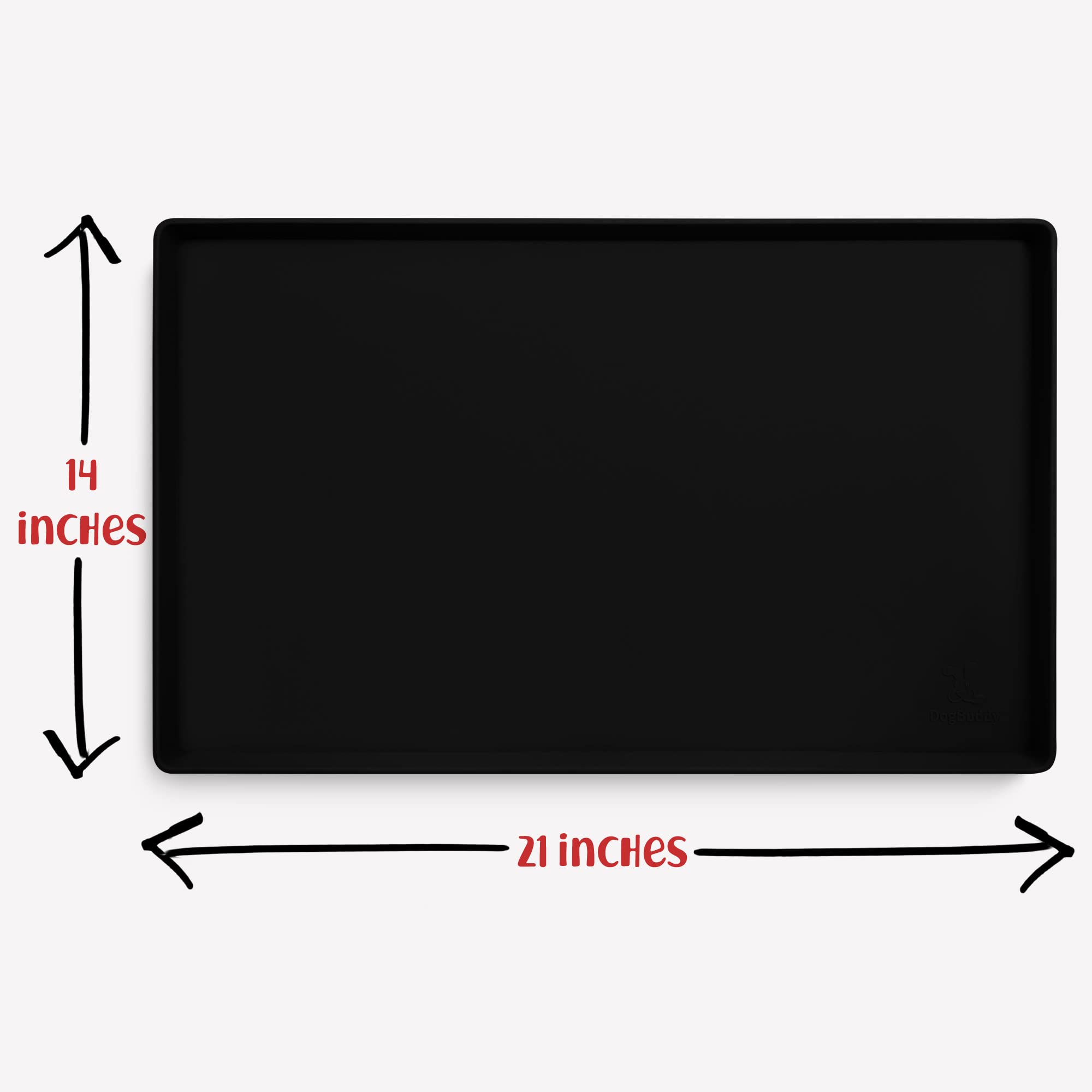 DogBuddy black mat offers durable floor protection.