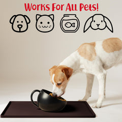 DogBuddy mat non-slip surface prevents bowls from sliding on floors.