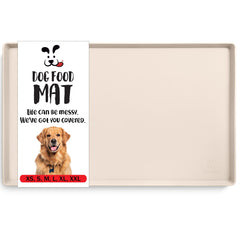DogBuddy dog food mat with a high edge prevents spills.