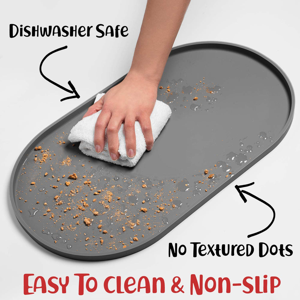 DogBuddy large 24x14 inch mat fits medium and large bowls securely