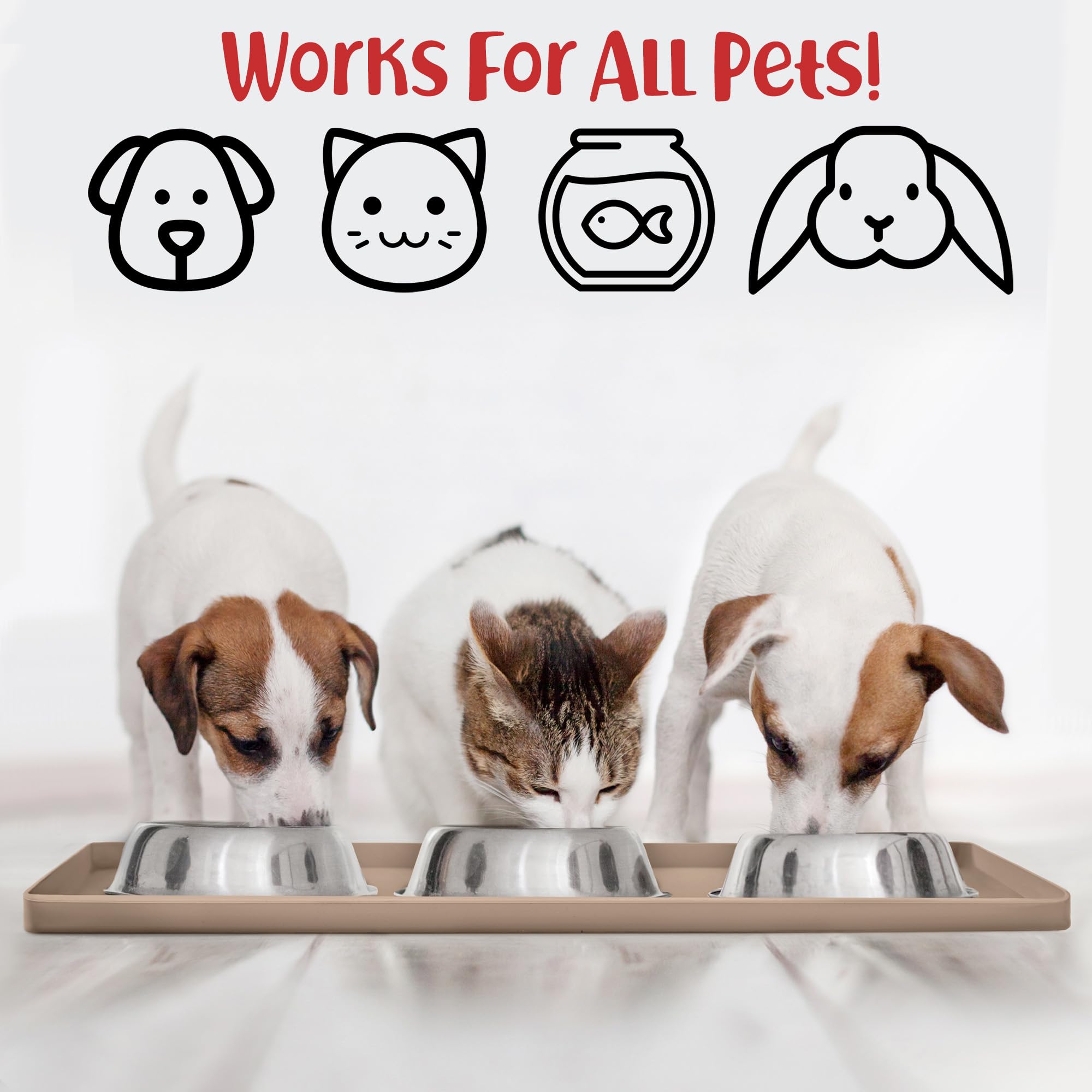 DogBuddy Dog Food Mat rolled for storage demonstrates easy roll-up.