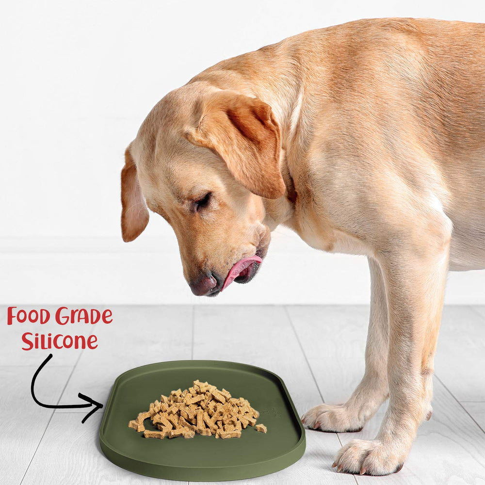 DogBuddy floor-protecting feeding mat helps keep feeding areas tidy