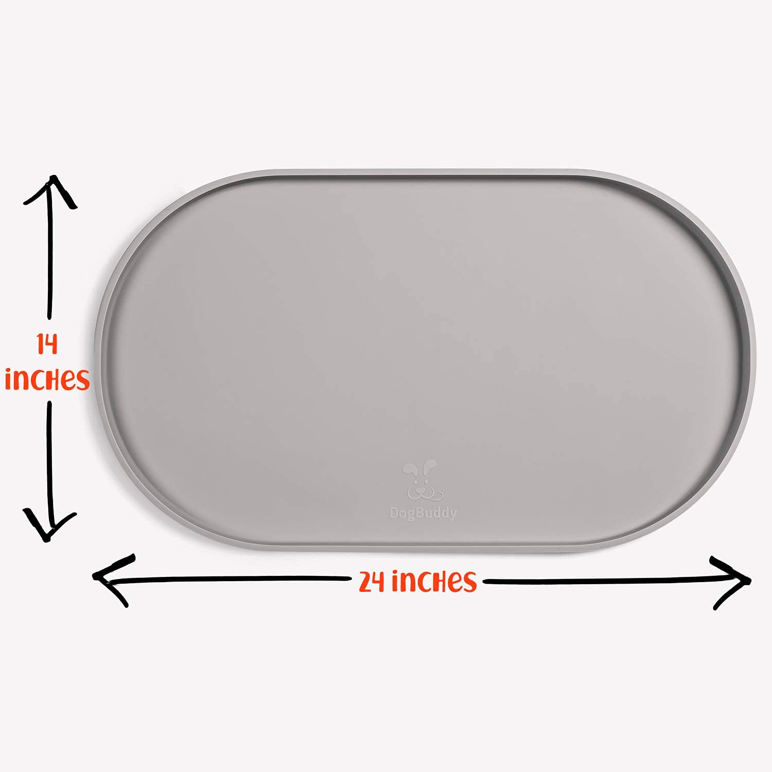 DogBuddy under-bowl mat protects kitchens and dining areas.
