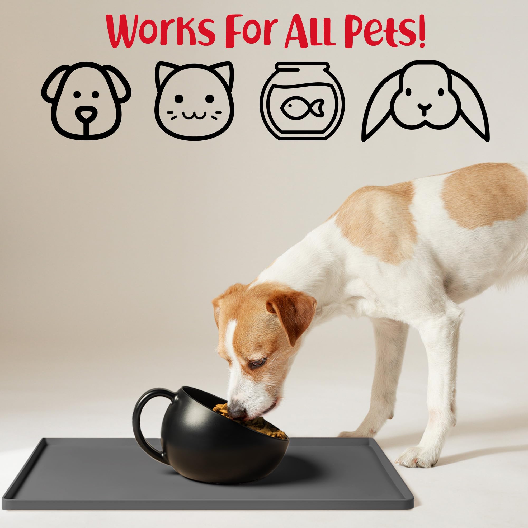DogBuddy non-slip bowl mat prevents sliding for mess-free mealtimes.