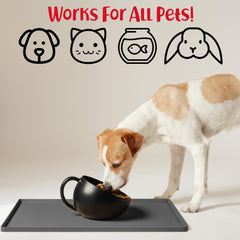 DogBuddy non-slip bowl mat prevents sliding for mess-free mealtimes.