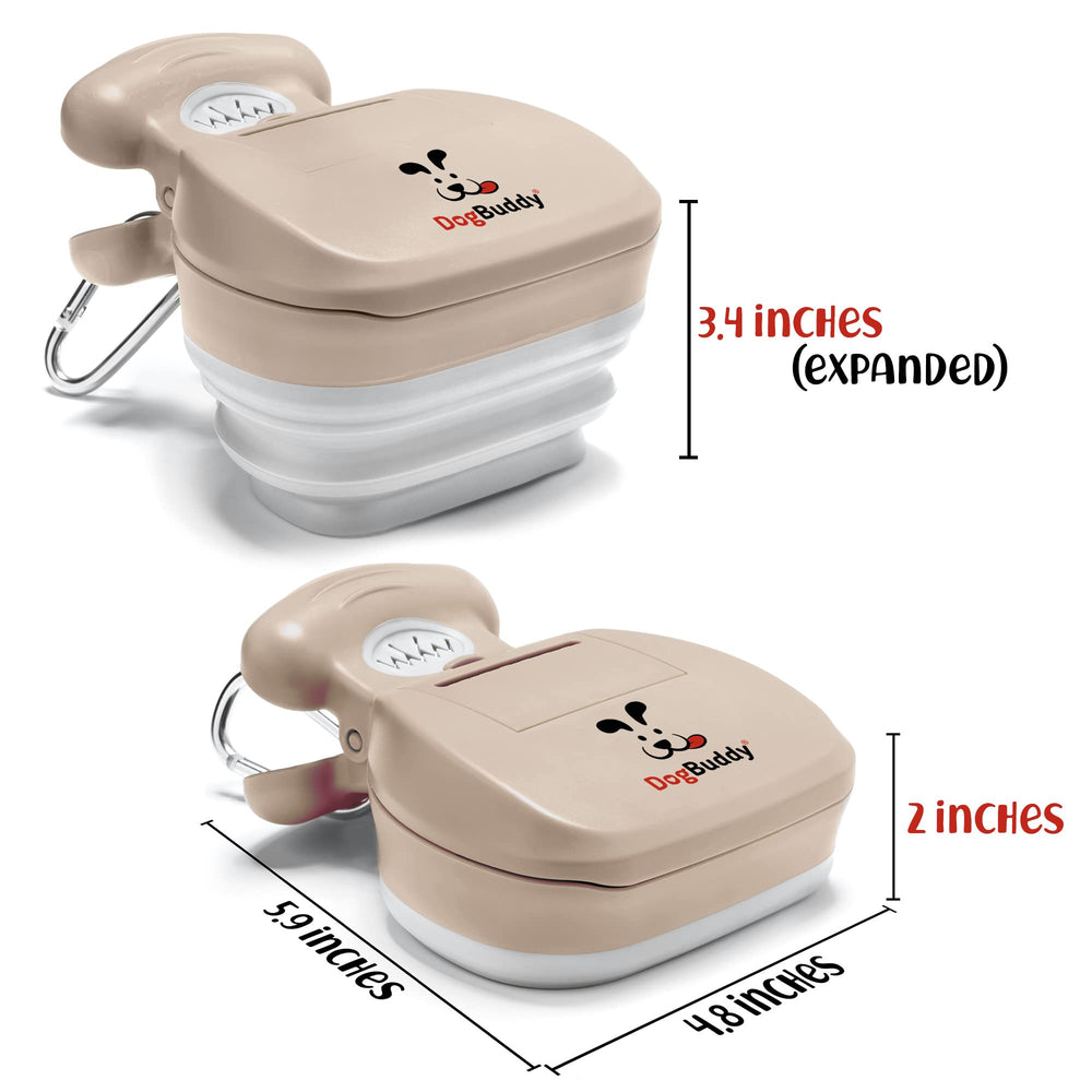 Built-in bag attachment on DogBuddy pooper scooper for easy disposal.