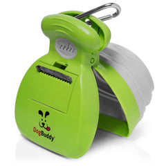 DogBuddy Pooper Scooper front view in kiwi shows quick walk cleanup