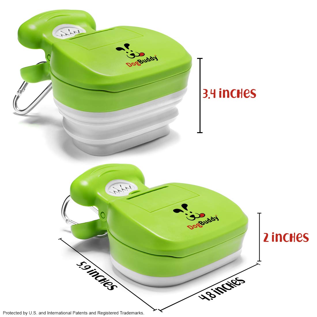 DogBuddy Pooper Scooper with leash clip ready for hands-free cleanup