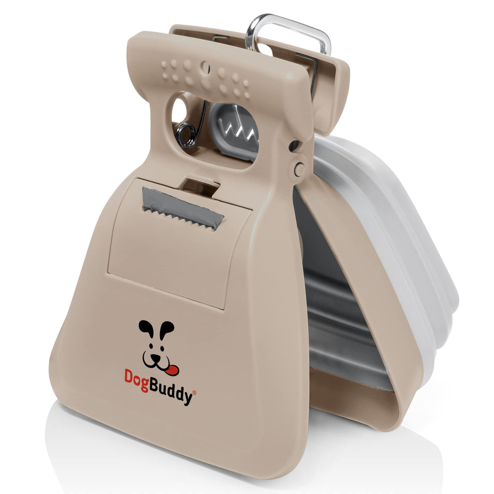 DogBuddy Pooper Scooper ready for on-the-go cleanup during a walk.