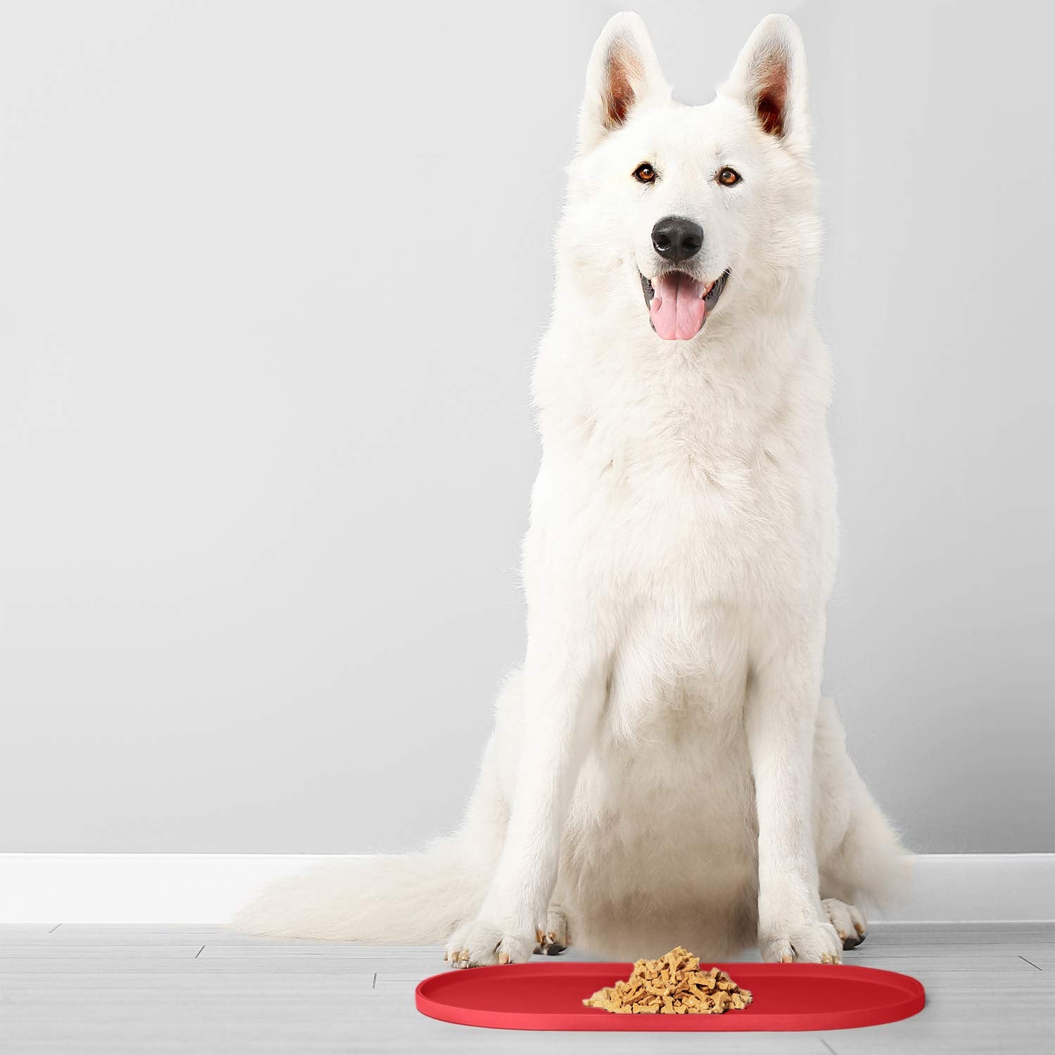 DogBuddy red silicone mat adds color while staying durable.