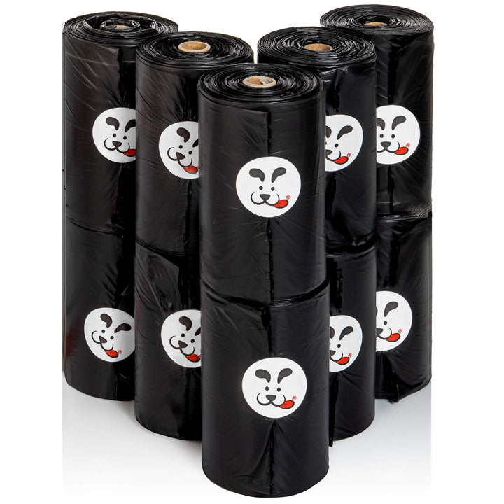 DogBuddy waste bags in a 150-count pack, roll-ready for easy pet waste cleanup.