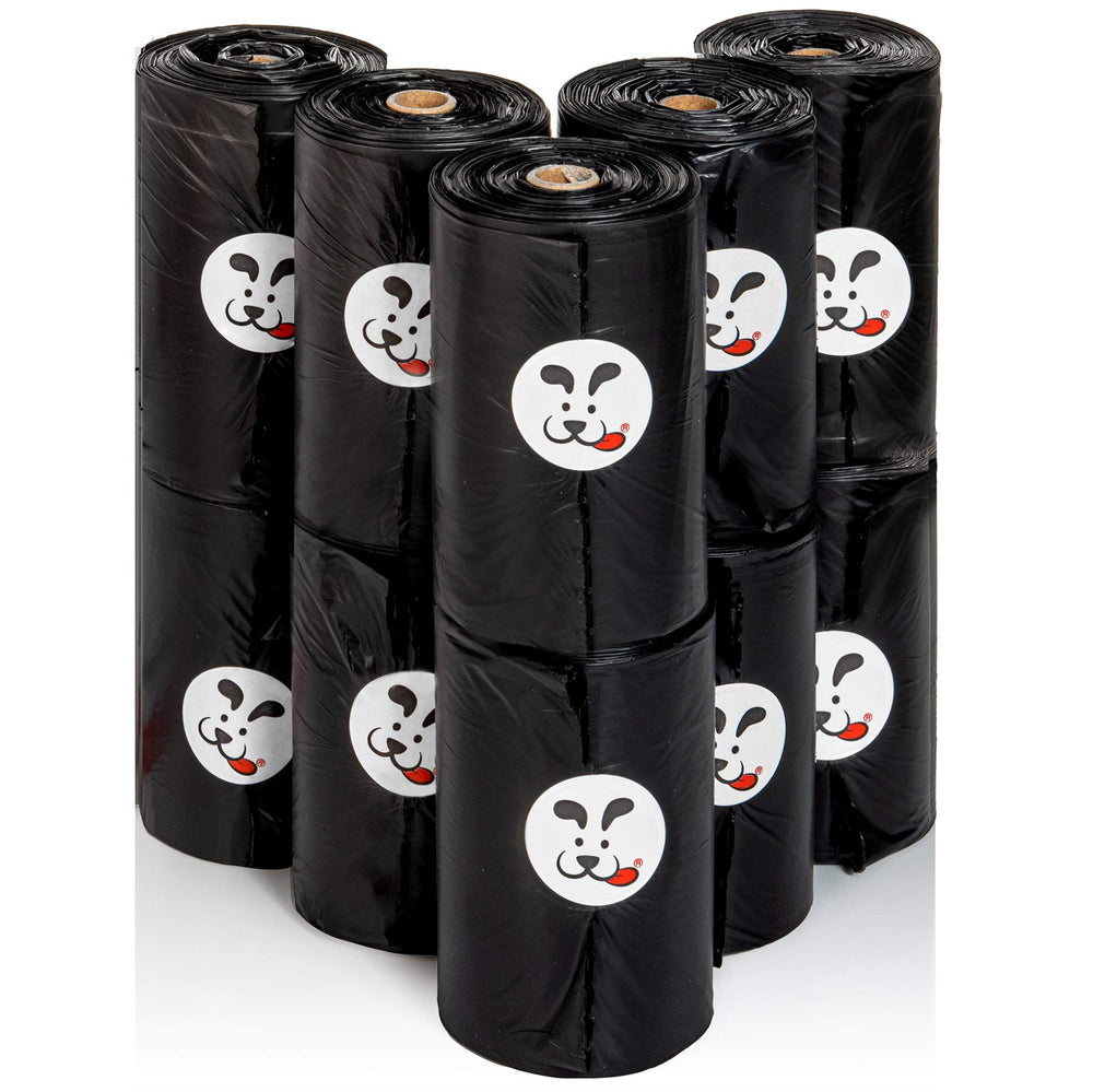 DogBuddy waste bags in a 150-count pack, roll-ready for easy pet waste cleanup.
