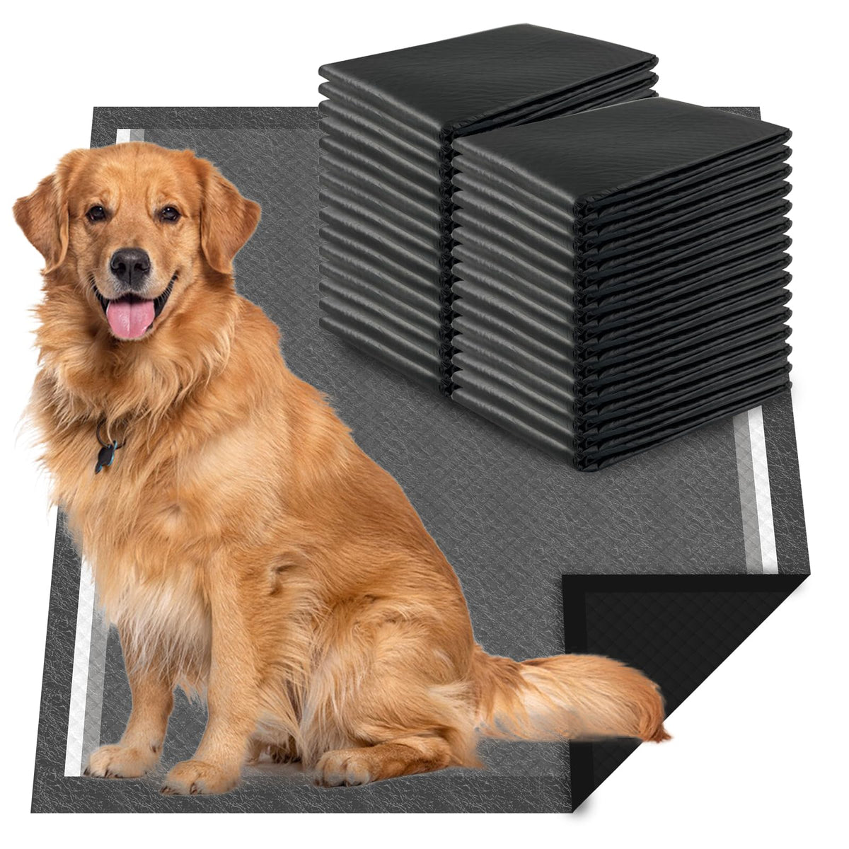 Dogcator charcoal pad XL 28x34 absorbs heavy liquids for puppies.