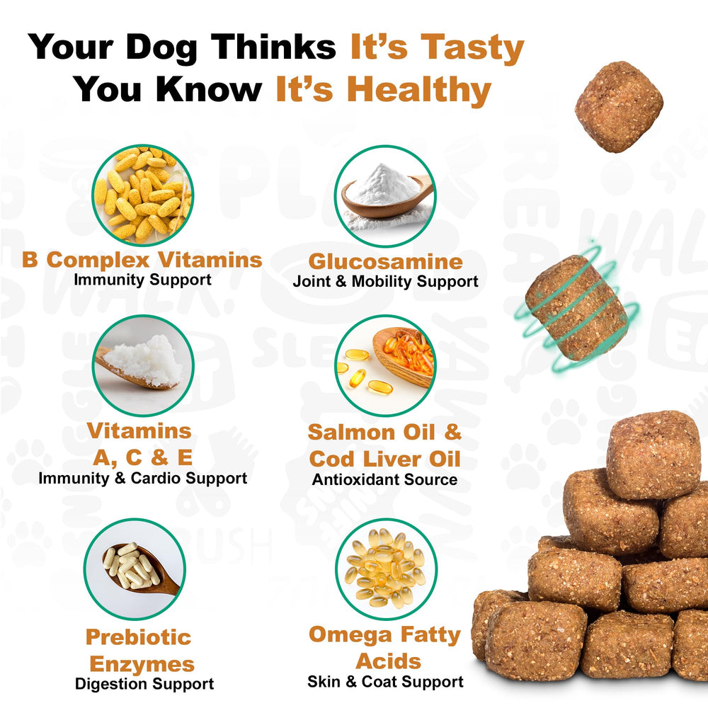 Doggie Dailies vitamins A, C, E provide antioxidant support.