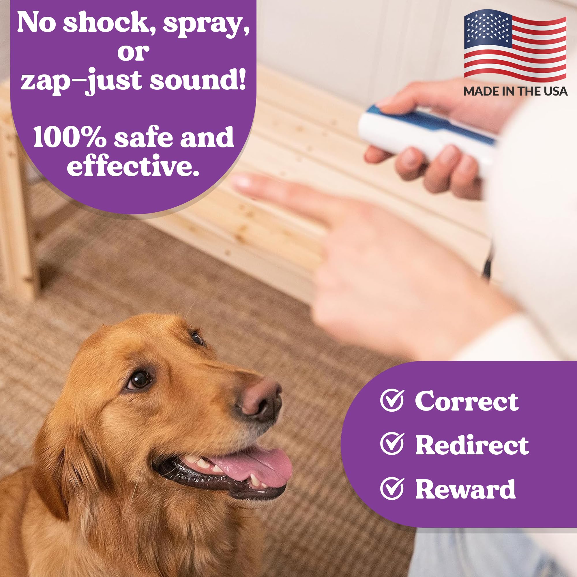 Doggie Don’t bark deterrent on wrist strap for easy access during outings.