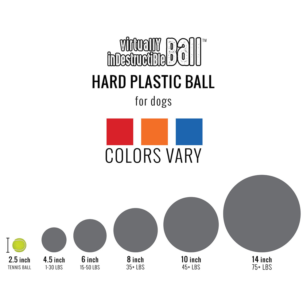 Doggie Dooley 8-inch orange ball for large dogs' backyard games.