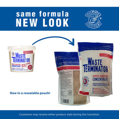 Doggie Dooley Waste Terminator powder in-ground unit use emphasizes odor control and waste breakdown.