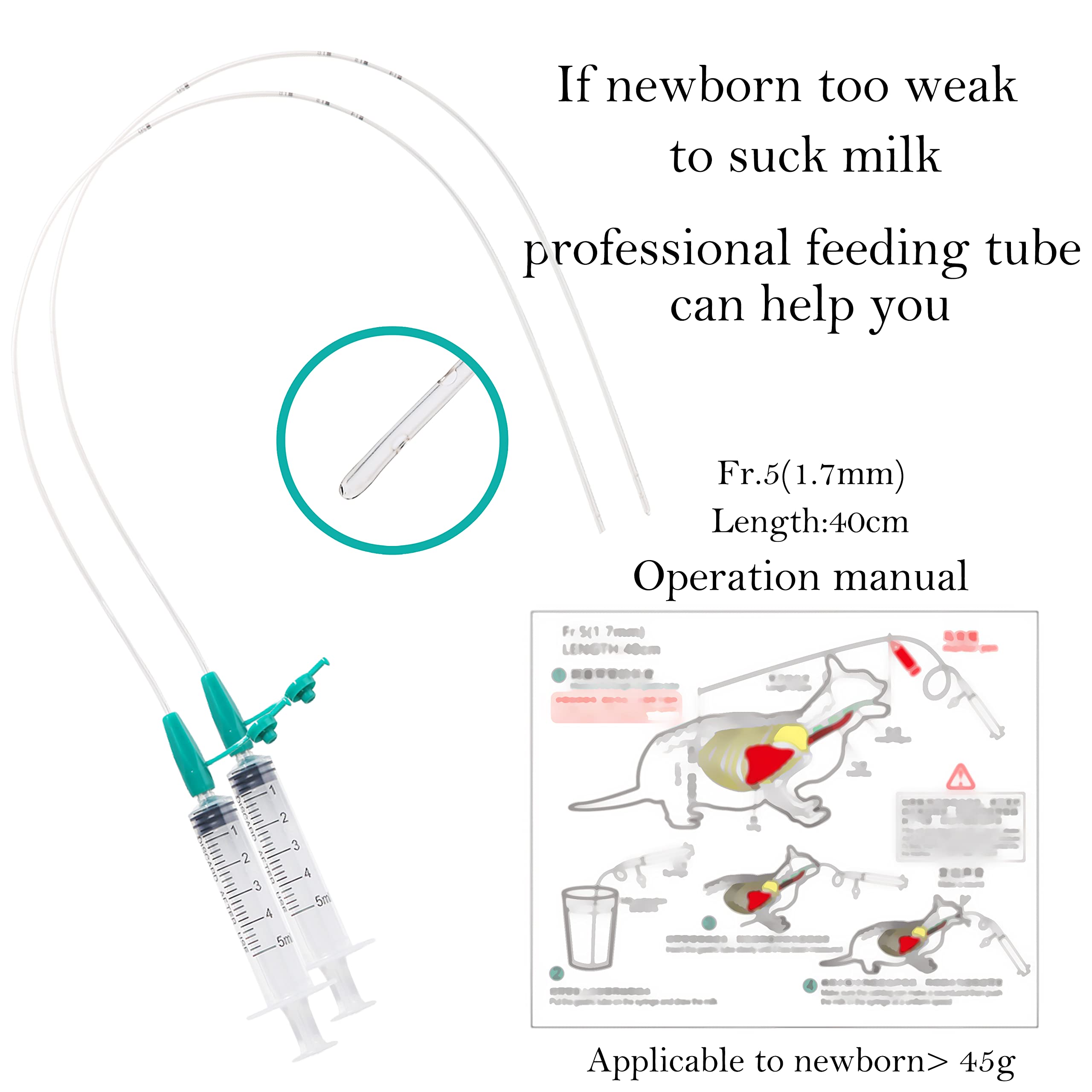 Doggiema feeding-tube-sterile enables safe, reliable feeding for weak kittens.