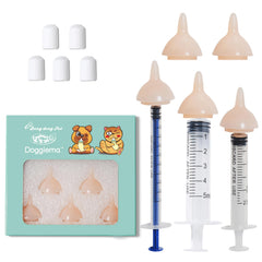 Doggiema feeding nipple in soft silicone for newborn pets' comfort and natural latch.
