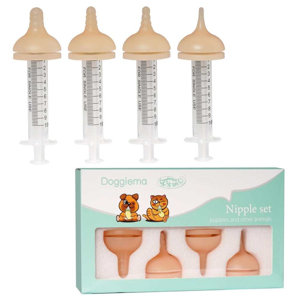 Doggiema silicone feeding nipple with four sizes supports natural growth stages.