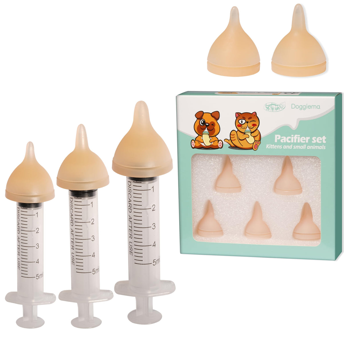 Doggiema small silicone nipple with gentle milk flow for newborn kittens