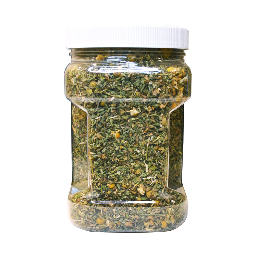 Open refill jar with scoop for easy dosing on meals