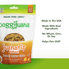 Doggijuana peanut butter bites featuring calming botanicals for relaxed routines
