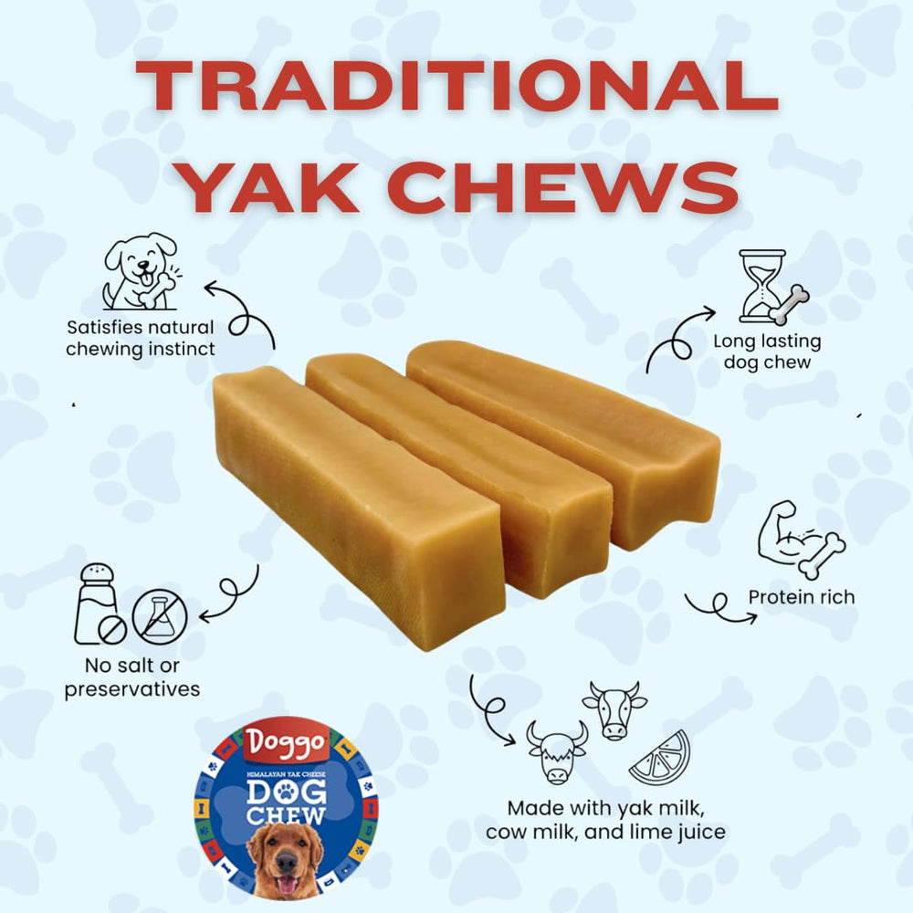 Doggo Dog Chew long-lasting yak chews for dogs provide durable entertainment