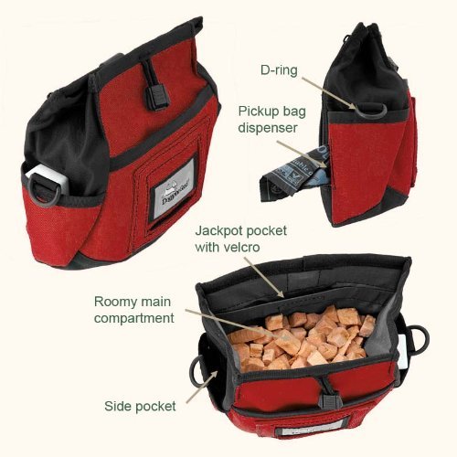Doggone Good Rapid Rewards belt clip keeps the bag secure during training.