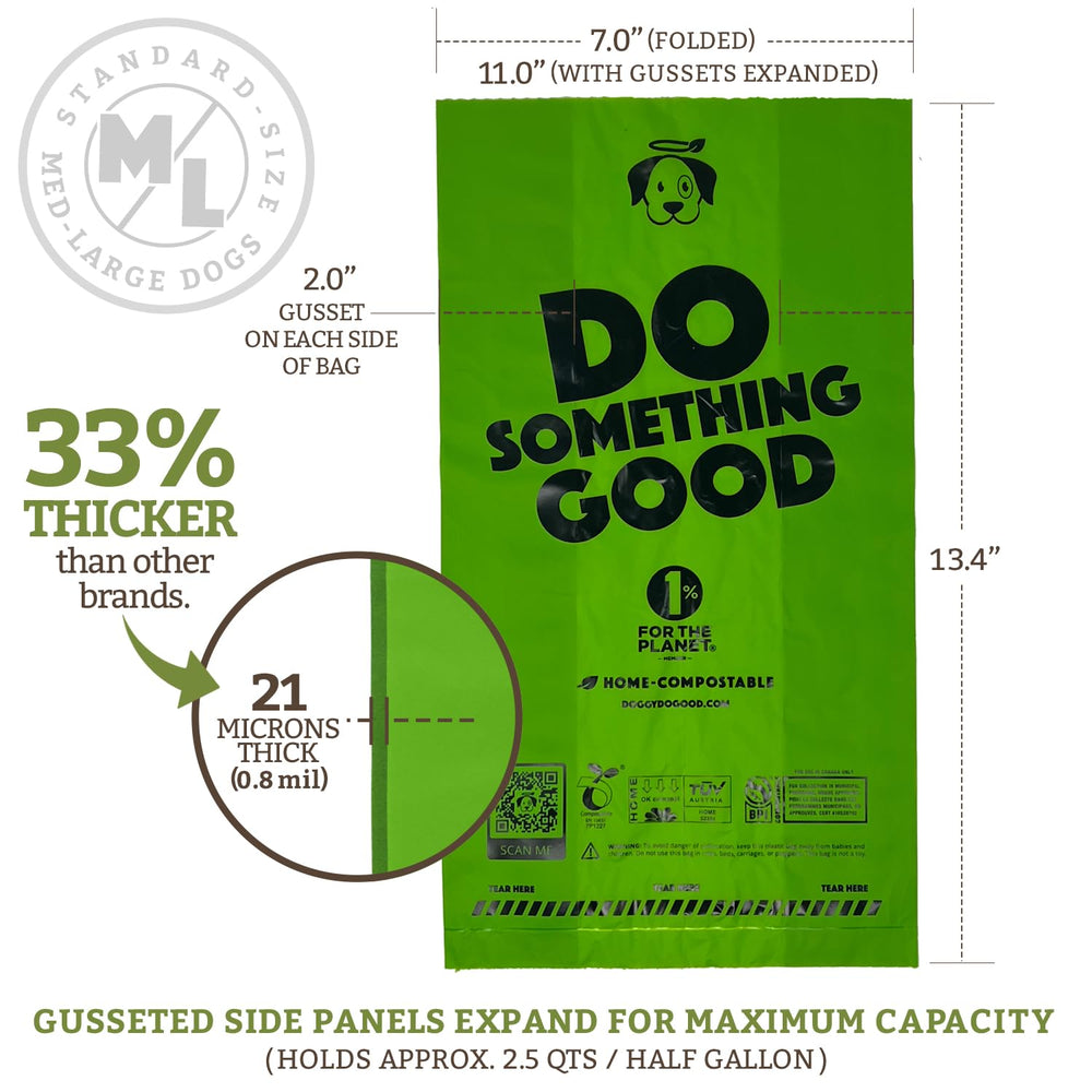 Doggy Do Good eco-accelerated formula bags reduce landfill persistence with post-consumer plastic.